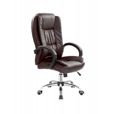 Кресло компьютерное HALMAR RELAX т.коричневый/хром